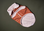 Quilted terracotta jacket for stylish warmth in chilly weather - dog clothing