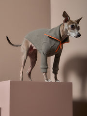 Italian Greyhound / Whippet Military Green Sweater with Zipper KNIT