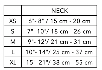 Size Guide for ST MARKS Collar