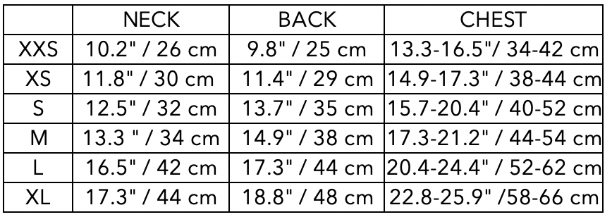 Size Guide for Black Knit Turtleneck Vest MALIBU