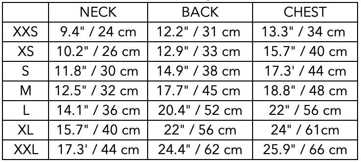 Size Guide for Italian Greyhound / Whippet Basic Hoodie with Striped Sleeves PARIS