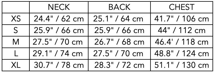 Size Guide for Human Basic Hoodie with Striped Sleeves ECLAIR