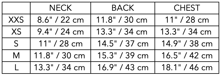 Size Guide for Dachshund Lilac T-shirt BALZAC