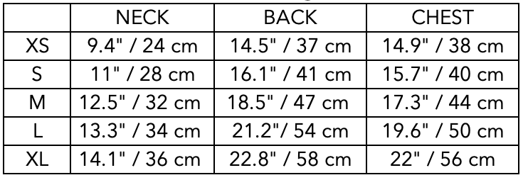 Size Guide for Italian Greyhound / Whippet Ribbed Turtleneck Sweater TULERIE