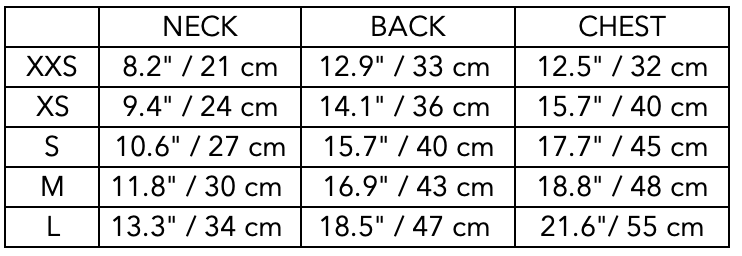 Size Guide for Dachshund Terracotta T-shirt CLAIRE