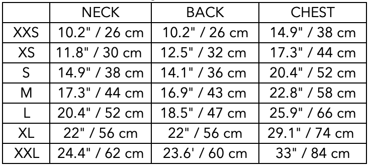 Size Guide for Dark Grey Turtleneck Vest SOPHIE