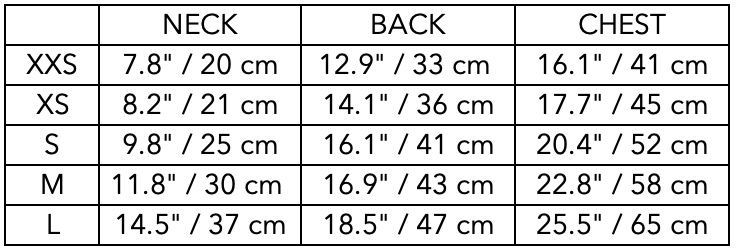 Size Guide for Dachshund Sand Quilted Turtleneck Sweater PROVENCE