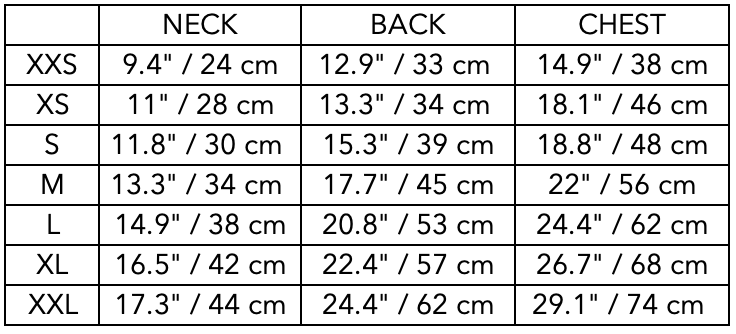 Size Guide for Italian Greyhound / Whippet Dark Color-Blocked Hoodie MACARON