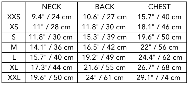 Size Guide for Italian Greyhound / Whippet Terracotta Turtleneck Jumpsuit ORLY