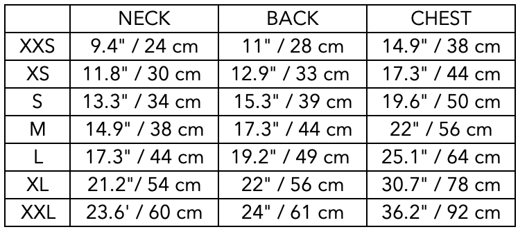 Size Guide for Sand Hoodie BRIE