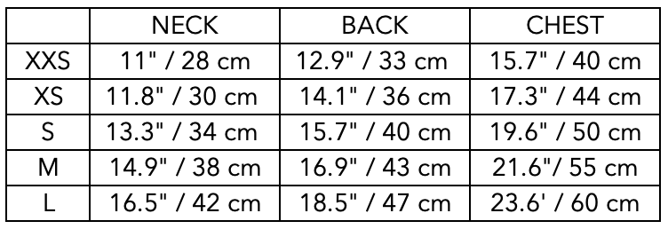 Size Guide for Dachshund Lilac Hoodie BRIE