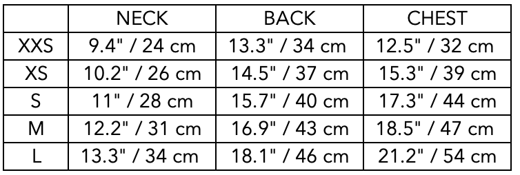 Size Guide for Dachshund Cream Turtleneck Sweater COVE