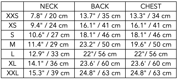 Size Guide for Italian Greyhound / Whippet Sand Turtleneck Sweater COVE