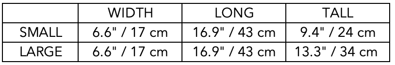 Size Guide for Green Waterproof Carry-On Bag LUMA