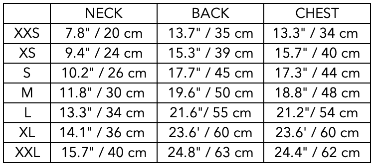 Size Guide for Italian Greyhound / Whippet Sand and Cream Striped Turtleneck Sweater REED