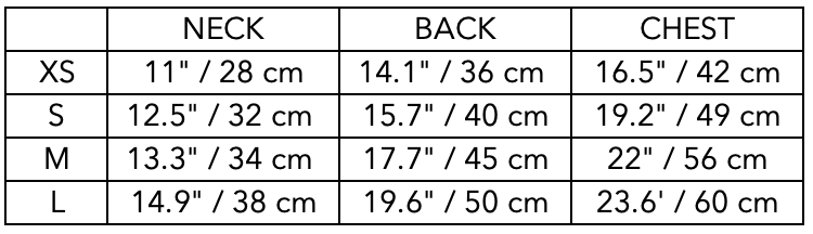 Size Guide for Dachshund Black Sherpa Jumpsuit Roma