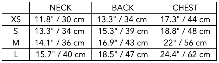 Size Guide for Dachshund Grey Quilted Sweater OSLO
