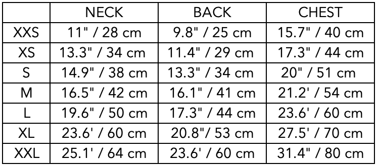 Size Guide for Black Turtleneck Cape HIRO