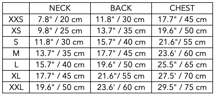 Size Guide for Italian Greyhound / Whippet Ivory Sherpa Vest MILAN