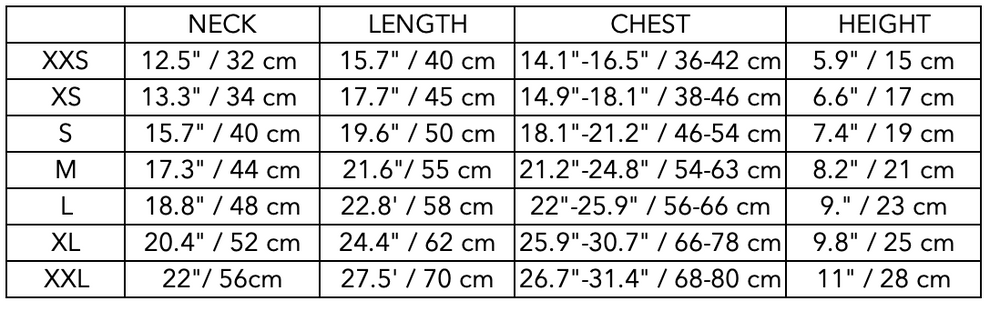 Size Guide for Italian Greyhound / Whippet Beige Turtleneck Coat FAWN