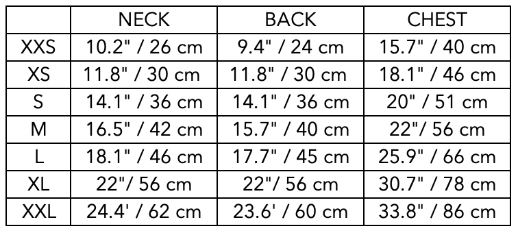 Size Guide for Military Green Sweatshirt STONE