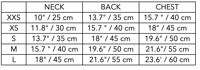 Size Guide for Dachshund Dust Blue Waffle Sweater GRAIN