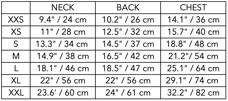 Size Guide for Tricolor Turtleneck Sweater EMILY