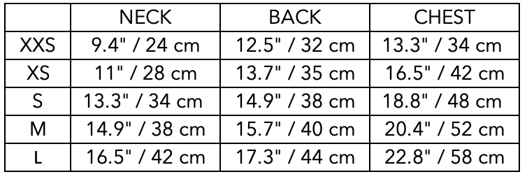 Size Guide for Dachshund Tricolor Turtleneck Sweater EMILY