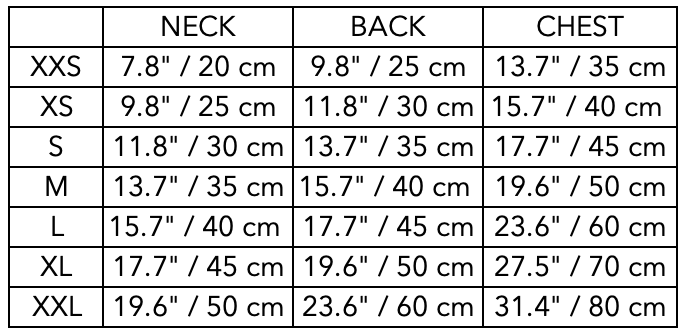 Size Guide for Standard Pink and Black Striped Sweater LINE