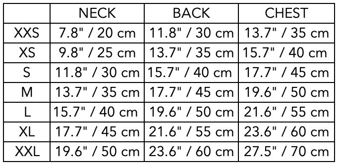 Size Guide for Italian Greyhound / Whippet Pink and Black Striped Sweater LINE