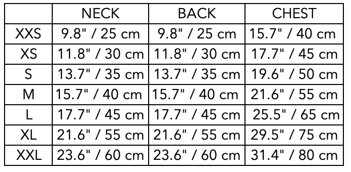 Size Guide for Standard High-Neck Burgundy Sweater DUSK