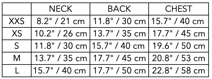 Size Guide for Dachshund High-Neck Burgundy Sweater DUSK