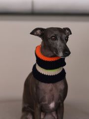 Dark Multicolored Striped Knit Scarf NICE