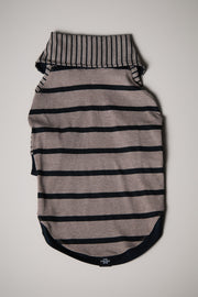 Italian Greyhound / Whippet Taupe and Black Striped Sweater LINE
