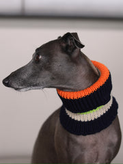 Dark Multicolored Striped Knit Scarf NICE