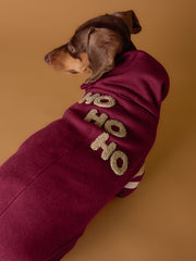 Dachshund Burgundy Christmas Sweater HOHOHO