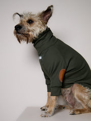 Standard Olive Green Ribbed Sweater with Patches MIST