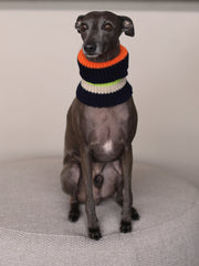 Dark Multicolored Striped Knit Scarf NICE