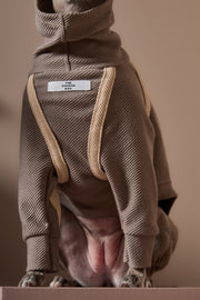 Italian Greyhound / Whippet Taupe Turtleneck Sweater with Patches CAIRO