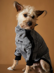 Plaid Black and White Jaqcuard Turtleneck Sweater YVES