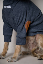 Standard Heather Blue Ribbed Sweater with Patches MIST