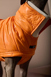 Italian Greyhound / Whippet Orange Turtleneck Puffer Jacket EMBER