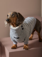 Dachshund Grey Quilted Sweater OSLO