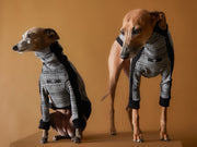 Italian Greyhound / Whippet Plaid Turtleneck Black and White Jacquard Sweater YVES