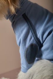 Light Blue Turtleneck Sweater with Patches CAIRO
