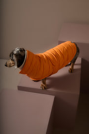 Dachshund Orange Puffer Turtleneck Jacket EMBER