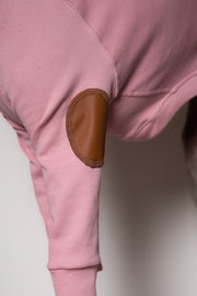 Italian Greyhound / Whippet Pink Ribbed Sweater with Patches MIST