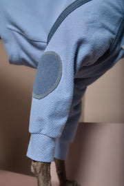 Italian Greyhound / Whippet Light Blue Turtleneck Sweater with Patches CAIRO