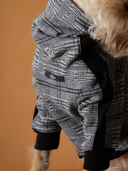 Plaid Black and White Jaqcuard Turtleneck Sweater YVES