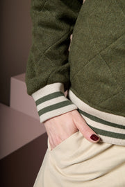 Human Green Quilted Bomber Jacket FLINT